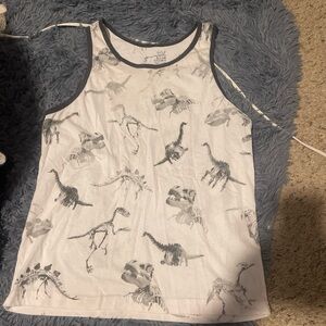 Dinosaur Print Tank Top - White